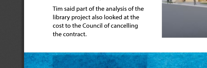 Mayor King looks at the cost of cancelling the project as part of the decision making.